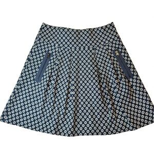 Maeve Fourth Street Swing Blue Pleated A-Line Skirt Preppy Classic Chic Sz 4